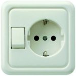 GAO 00110 Grounded Socket with Toggle Switch, White