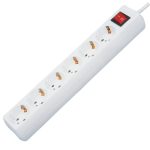   GAO 0012365100 Desktop distributor with 6 switches, 5m, 3x1.5, white