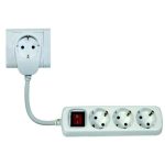   GAO 0012392114 Asztali elosztó 3-as kapcs 2m, Powersplit, túlterh.véd, fehér