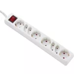   GAO 00124815 Asztali elosztó 4 Euro + 4 földelt dugaljjal, kapcsolóval 250V 16A 5m
