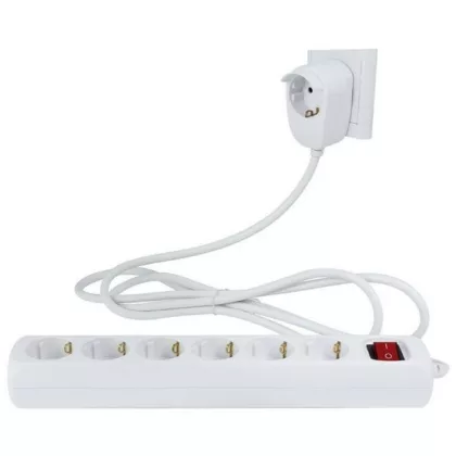   GAO 0012692114 Asztali elosztó 6-os kapcs 2m, Powersplit, túlterh.véd, fehér