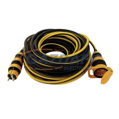 GAO 0017250214 Földelt lengő hosszabbító csapfedeles, 250V, 16A, 25m 3x1,5mm2 H07RN-F kábellel, IP44