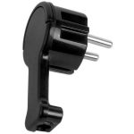   GAO 0018260500 Grounded swing plug, extra flat, with pull-out tab, black