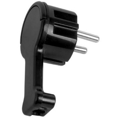 GAO 0018260500 Grounded swing plug, extra flat, with pull-out tab, black