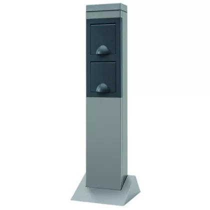 GAO 0087710712 Kerti energiaoszlop 2 dugaljjal, ezüst