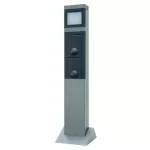   GAO 0087750712 Garden energy pole with 2 sockets + lamp, silver