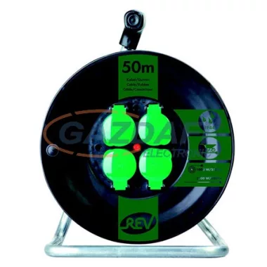 GAO 008872 Kábeldob, kültéri, műanyag, 50m, 4 dugalj 3x1.5 H05RR-F