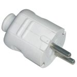 GAO 0101H Plastic plug with rear outlet, 16A, 2P + F