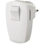   GAO 0108H Grounded Swing Plug with Switch, Plastic, Center Terminal, White, 230V ~ 50Hz, 16A