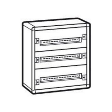 LEGRAND 020003 XL3 160 3 sor 72 mod fém fali előszerelt elosztószekrény