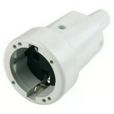 Priză cablu/cupla  GAO 0203H, pământare, PVC, bornă centrală, gri, 230V, 16A