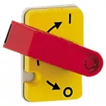   LEGRAND 022302 Vistop 32A 4P mellső, piros kar/sárga fedlap, terhelésszakaszoló kapcsoló sínre