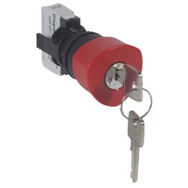 LEGRAND 023722 Osmoz vészleállító gomb reteszoldás kulccsal - Ny - piros Ø40