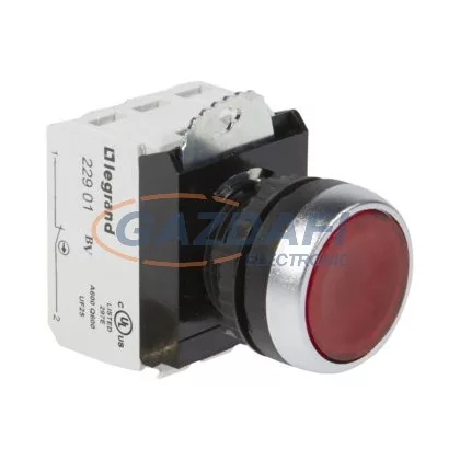 LEGRAND 023751 Osmoz süllyesztett nyomógomb 24V~/= Z+Ny - piros