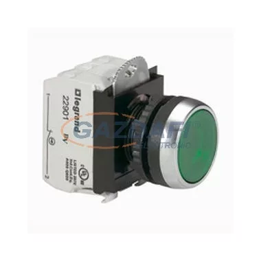 LEGRAND 023752 Osmoz süllyesztett nyomógomb 24V~/= Z+Ny - zöld