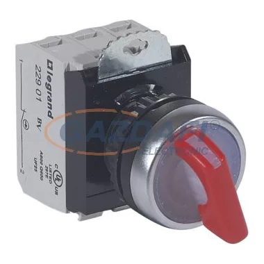 LEGRAND 023761 Osmoz forgókaros 2 fix állású kapcsoló 24V~/= Z+Ny - piros