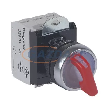   LEGRAND 023761 Osmoz forgókaros 2 fix állású kapcsoló 24V~/= Z+Ny - piros