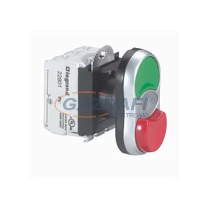 LEGRAND 023766 Osmoz kettős nyomógomb - "O/I" süllyesztett/kiálló piros/zöld 130V~ Z+Ny