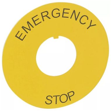 LEGRAND 024176 Osmoz cimke vészleállító nyomógombhoz Ø60 - "EMERGENCY STOP"