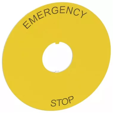 LEGRAND 024179 Osmoz cimke vészleállító nyomógombhoz Ø80 - "EMERGENCY STOP"