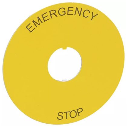   LEGRAND 024179 Osmoz cimke vészleállító nyomógombhoz Ø80 - "EMERGENCY STOP"