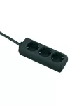 GAO 0250H Asztali elosztó 3-as, 3m, 3x1.5, fekete