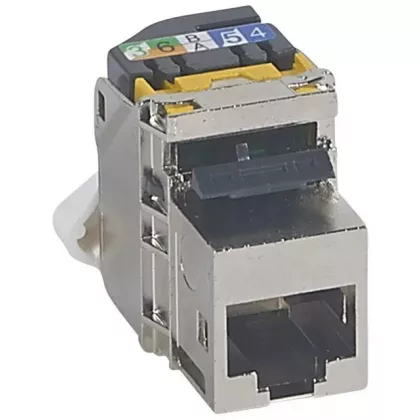   LEGRAND 033155 RJ45 Keystone port Cat6A árnyékolatlan (UTP) LCS2 gyorscsatlakozós 180° 500 Mhz 10Gigabit