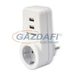   Conector intermediar GAO 0399H cu 2 încărcătoare USB, 250V, 16A