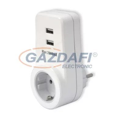 Conector intermediar GAO 0399H cu 2 încărcătoare USB, 250V, 16A