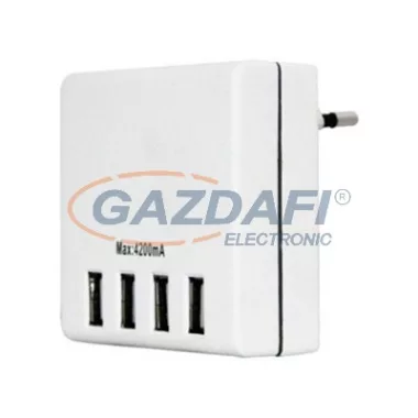 GAO 0431H 4-es USB töltő adapter, 2.5A, 16W