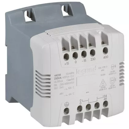 LEGRAND 044265 vez. és lev. transzformátor 230-400V / 115-230 V 250VA