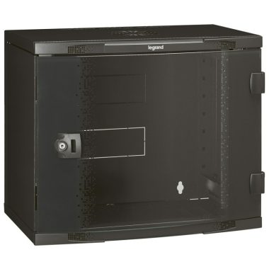 LEGRAND 046201 wall rack cabinet 19" 9U CORE: 500 WIDTH: 600 DEPTH: 400 anthracite one-piece glass door MAX: 27 kg LCS2