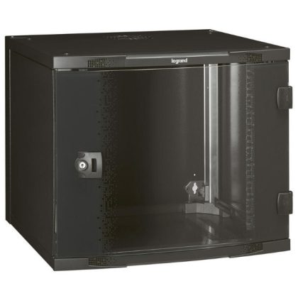 LEGRAND 046211 fali rackszekrény 19" 9U MAG: 500 SZÉL: 600 MÉLY: 600 antracit kétrészes üvegajtós MAX: 27 kg LCS2