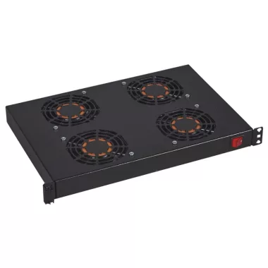 LEGRAND 046490 fan unit 1U-19" with 2-point fast strap DEPTH: 300 4 fans + switch black LCS2