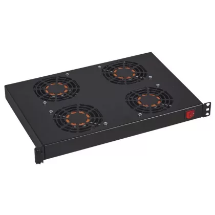   LEGRAND 046490 ventilátor egység 1U-19" 2 ponton rögzíthető gyorspánttal MÉLY: 300 4 ventillátoros + kapcsoló fekete LCS2