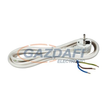   Cablu de conectare COMMEL 0484, 2m, 10A 250V ~ 2200W, H05VV-F 3x1, alb