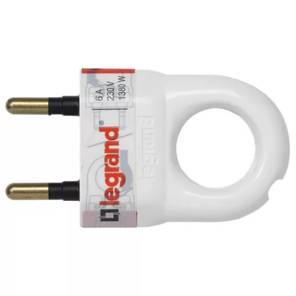 LEGRAND 050162 2P csatlakozódugó 6A, fehér műanyag