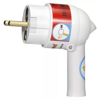 LEGRAND 050175 Grounded plug with lever, white