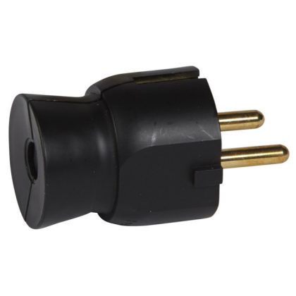   LEGRAND 050177 2P+F grounded, rear connection plastic plug, black