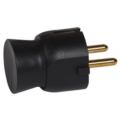   LEGRAND 050178 2P+F grounded, side connection plastic plug, black
