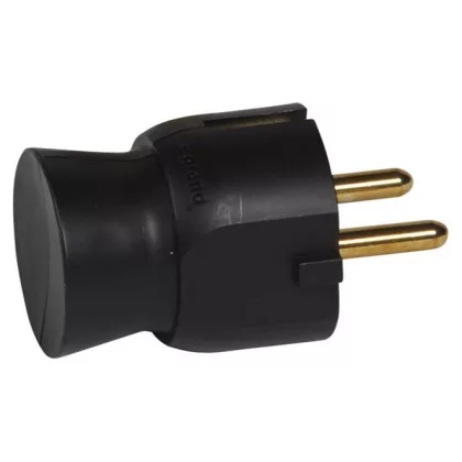   LEGRAND 050178 2P+F földelt, oldalsó bekötésű műanyag csatlakozódugó, fekete