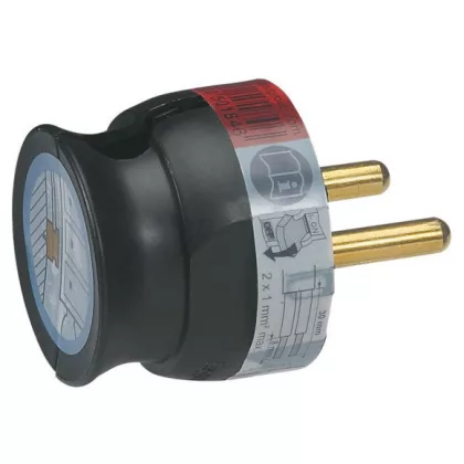   LEGRAND 050184 2P csatlakozódugó 16A, fekete műanyag, besüllyesztett