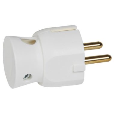 LEGRAND 050316 2P+F grounded, side connection plastic plug, white