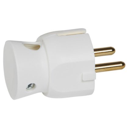   LEGRAND 050316 2P+F grounded, side connection plastic plug, white