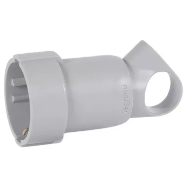 LEGRAND 050325 Földelt csatlakozóaljzat kiemelővel, hátsó bekötésű, szürke