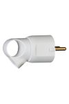 LEGRAND 050330 Grounded plug with extension, rear connection, white