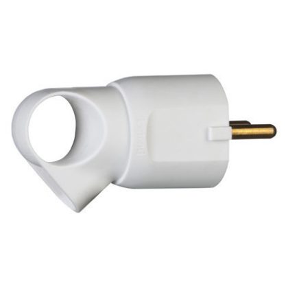   LEGRAND 050330 Grounded plug with extension, rear connection, white