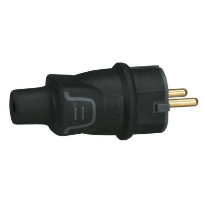 LEGRAND 050342 Gumi csatlakozódugó, földelt, hátsó bekötésű, IP44