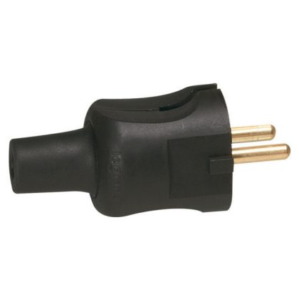 LEGRAND 050451 2P csatlakozódugó 16A, fekete gumi