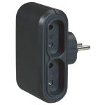   LEGRAND 050651 Négyes elosztódugó, 6A, EUR, gyermekvédett, fekete